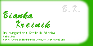 bianka kreinik business card